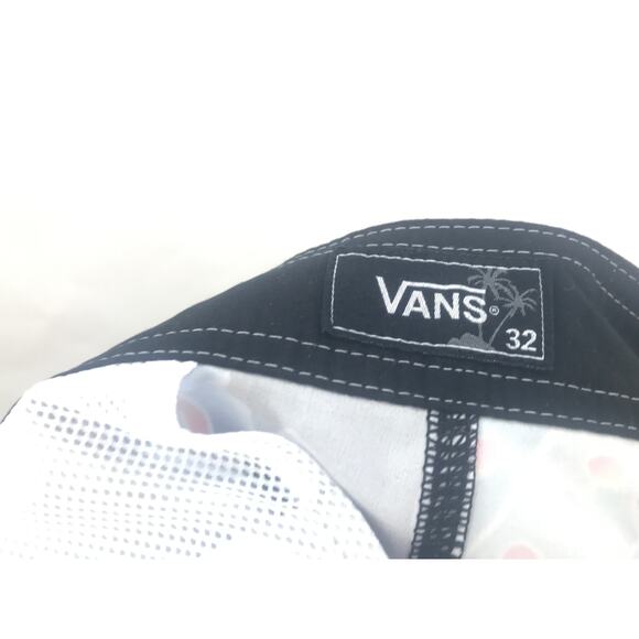Mens black tropical Vans 4 way stretch board shorts Size 32 inseam 9" New - Picture 8 of 9